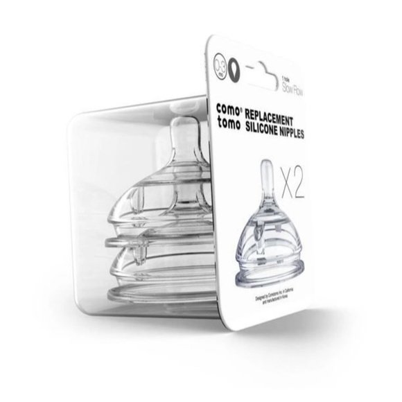 NEW Comotomo Replacement Silicone Nipples 1 Hole Slow Flow 0-3 months Infants! - Picture 2 of 2